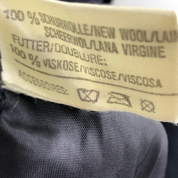 LOUIS FERAUD Navy Blue Midi Dress Short Sleeve Box Pleat Hem Vintage Size 6 - Picture 6 of 9